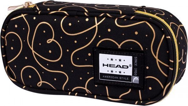 Пенал школьный AC5 Golden Hearts Head черный с узором