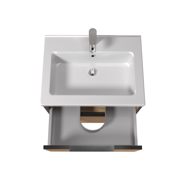 Тумба подвесная Мойдодыр Line Craft 60-А с умывальником Rodeo 60