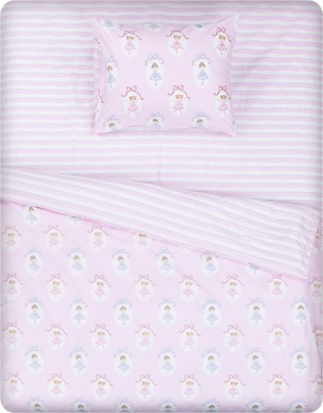 Комплект постільної білизни Princess 1,5 рожевий із білим 