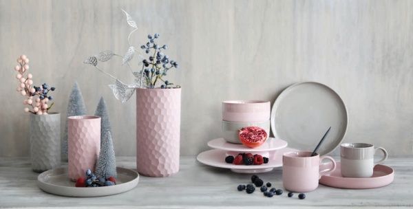 Ваза керамическая розовая Сarve 24x12 см 1368201 ASA