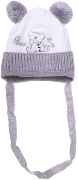 Шапочка детская для мальчика Luna Kids р.36 серый с белым 2105 