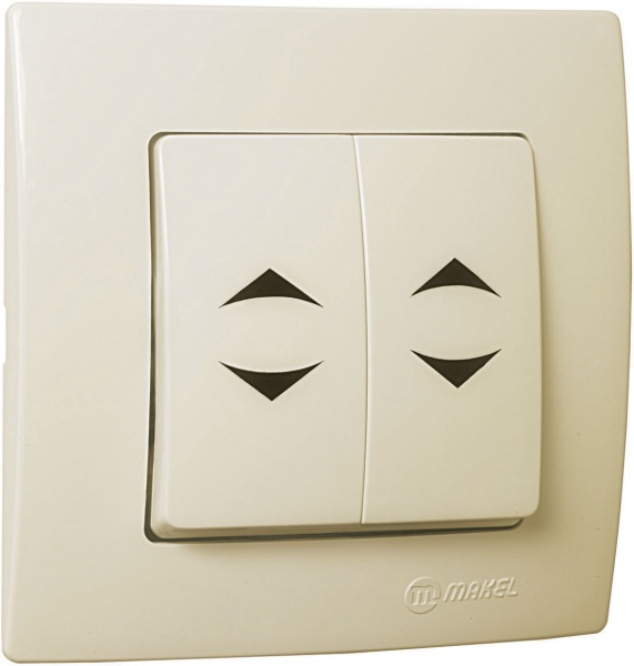 Выключатель проходной двухклавишный Makel Lillium Natural Kare без подсветки кремовый 32010026