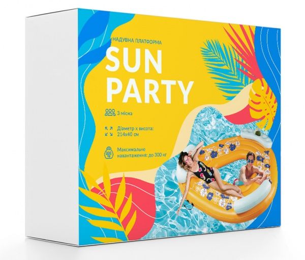 Матрас надувной Кемпинг Sun party 214х214 см желтый
