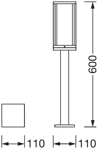 Столб Ledvance Endura Classic Frame 60 см E27 IP44 темно-серый 