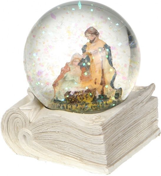 Декорация новогодняя Рождественский сувенир Шар на книге 6,5 см ZY17581K 