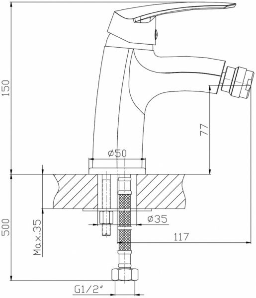 Смеситель для биде Mixxen Грация MXH1001