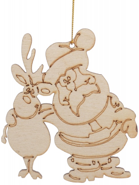 Ялинкова іграшка Дід Мороз з оленем 2746