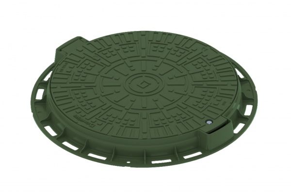 Люк канализационный Standartpark 800 мм Basic Л-60.80.08-ПО (А15) 35288.2-22 с замком зеленый