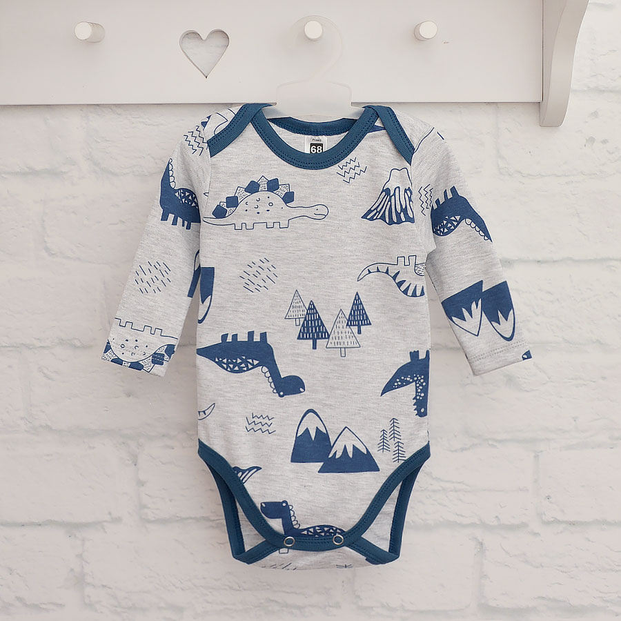 Боди детское для мальчика Blanka Дино р.62-68 серый 110843