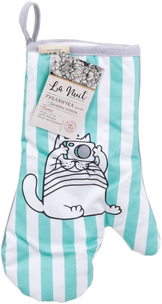 Рукавица кухонная Котик 20x30 см ментоловый La Nuit 