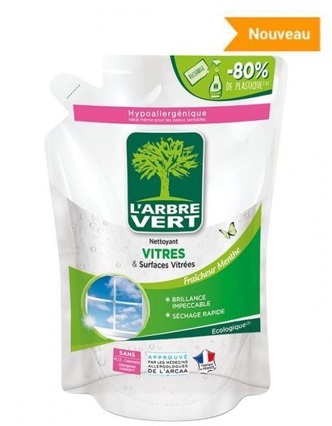 Засіб миючий для скла та дзеркал L'Arbre Vert М'ятна свіжість (запасний блок) 0,74л