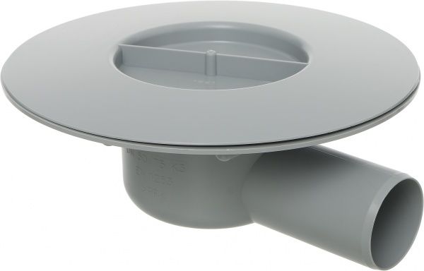 Душевой трап Alca Plast рап 105x105/50мм с боковым подводом, решетка из н.ж стали, гидрозатвор мокрый