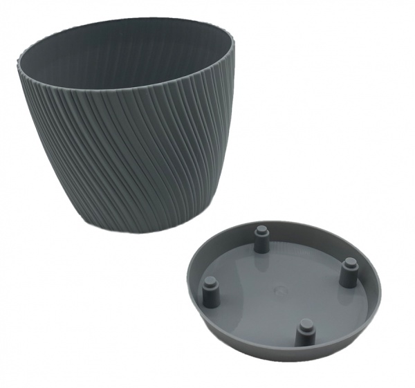 Горшок пластиковый Form Plastic Мика-13 круглый 1,14 л платина 