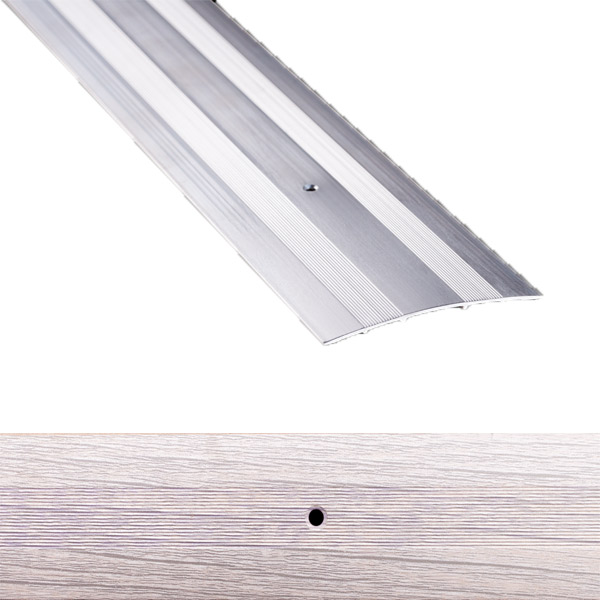 Профіль для підлоги алюмінієвий Лугалпроф 11-А 0.9 м 3х80 мм Дуб попелястий