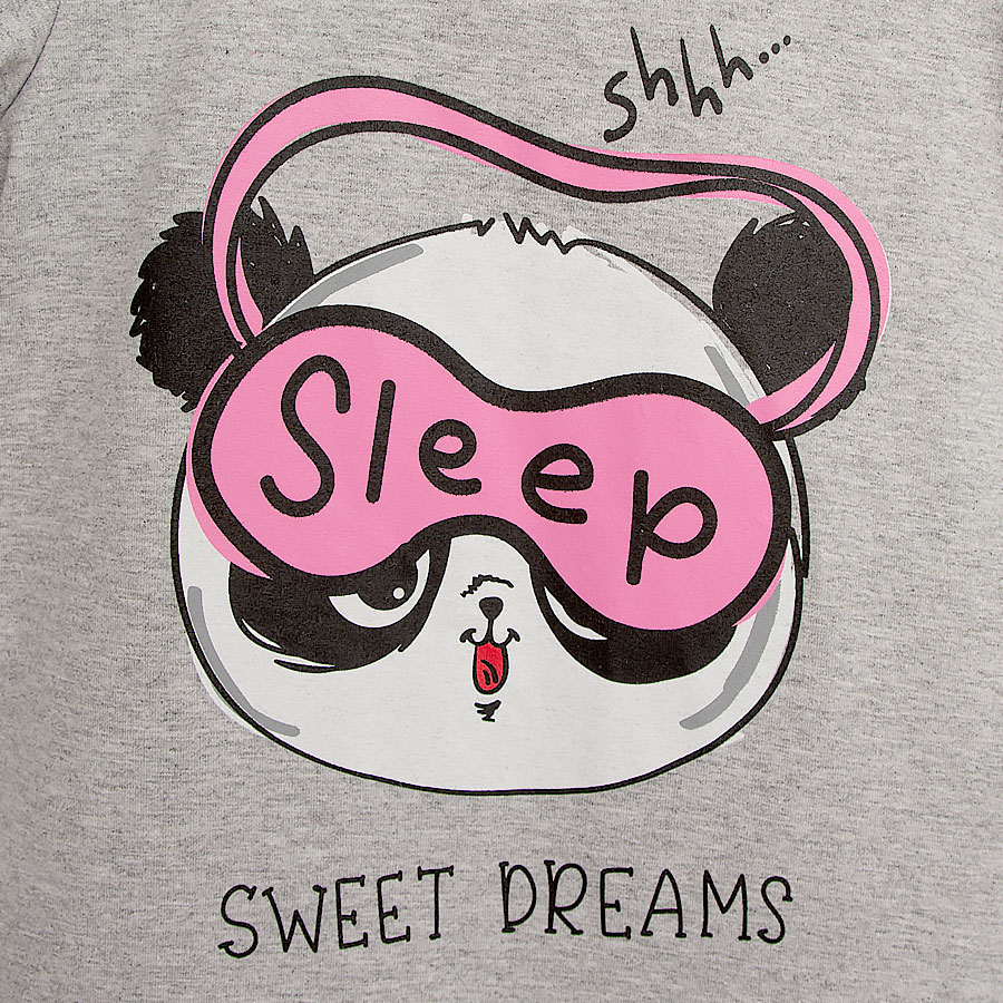 Ночная рубашка для девочек Blanka Панда р.104-116 серый 110499