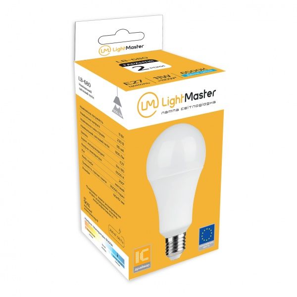 Лампа світлодіодна LightMaster LB-680 11 Вт A60 матова E27 230 В 6500 К