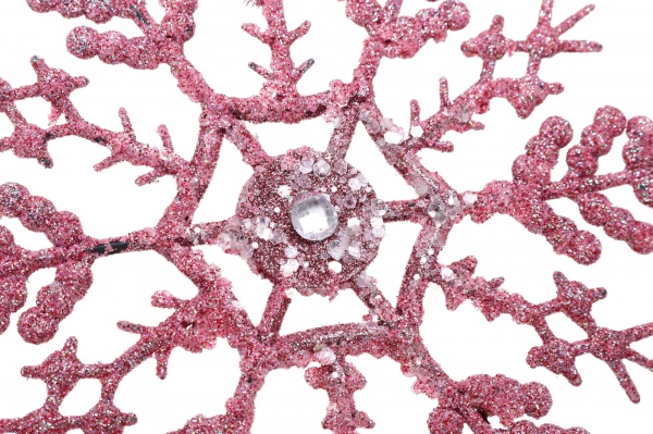 Декоративна підвіска Сніжинка 16 см рожевий HF2K901