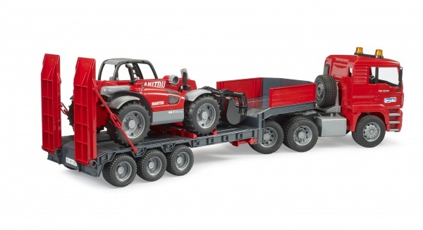 Игрушечный набор Bruder Тягач MAN TGA с прицепом и телескопический погрузчик Manitou MLT 633 1:16 02774