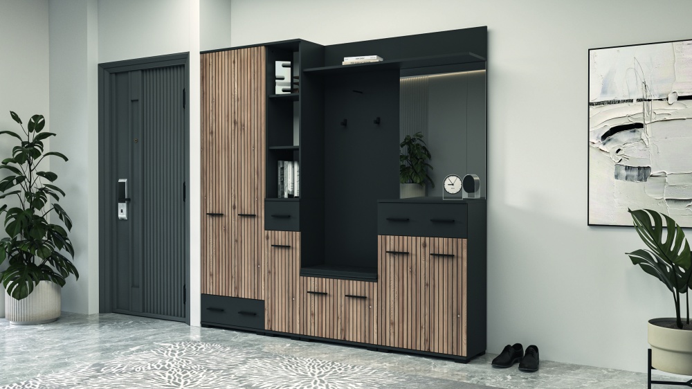 Вішалка з гачками Амбре антрацит