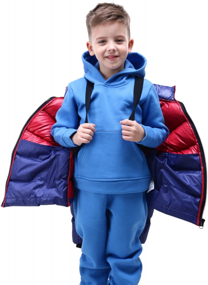 Куртка-пуховик для хлопчиків Luna Kids р.134 темно-синій 203MHAA008