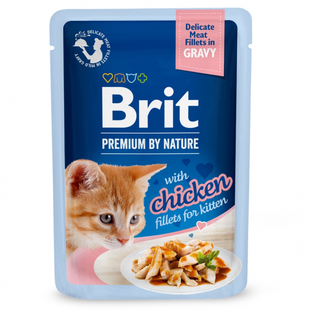 Корм вологий для котів Brit Premium By Nature курка філе в соусі 85 г