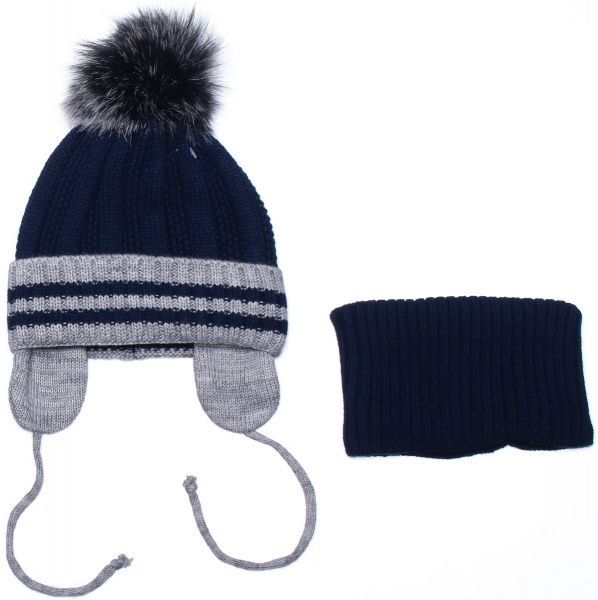 Комплект шапка + снуд Mari-Knit 0842 р.48-50 синій 