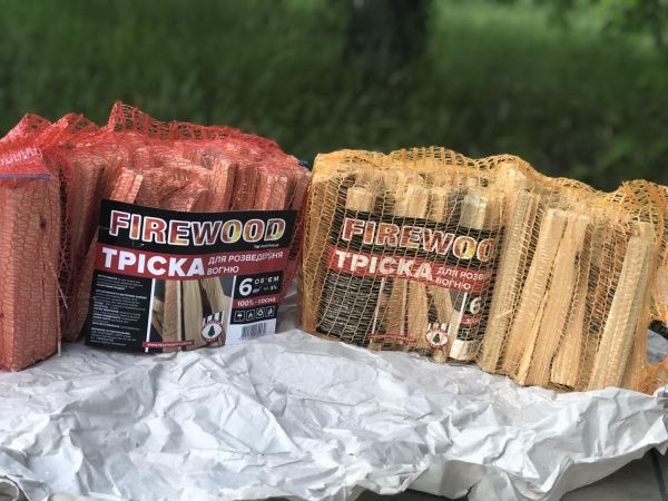 Щепа для разведения огня (сосна) 6 дм3