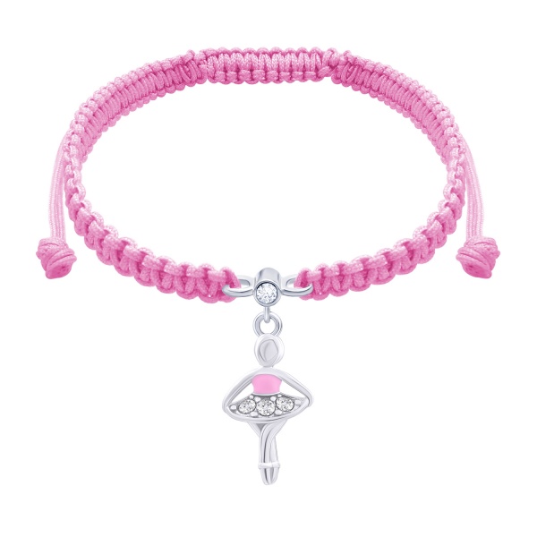 Браслет плетеный UMa&UMi Балерина розовая