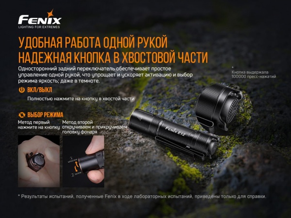 Фонарик Fenix ручной E12 V2.0 черный