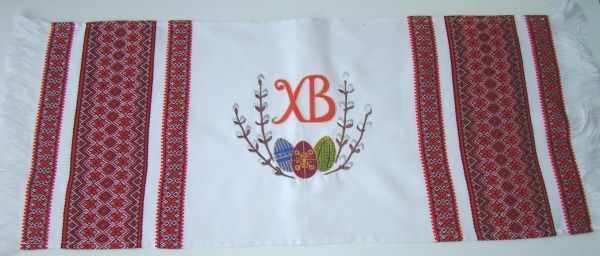 Полотенце пасхальное 426-19/00 32x84 см Эдельвика красный 