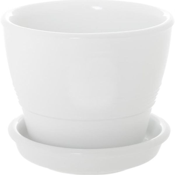 Горшок керамический Ориана-Запорожкерамика Ведро №5 белый круглый 0,23л белый 