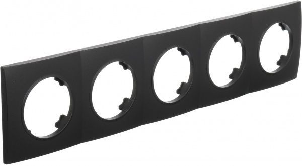 Рамка п'ятимісна HausMark Bela горизонтальна чорний SNG-FRP.RD20G5-BK