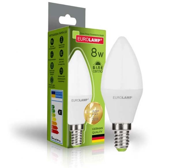 Лампа світлодіодна Eurolamp LED-CL-08144 (N) 8 Вт C37 матова E14 220 В 4000 К LED-CL-08144(E)