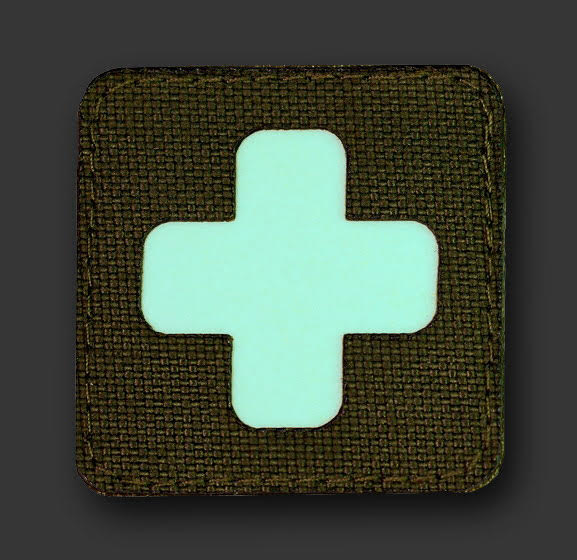 Шеврон-патч крест олива светонакопительный