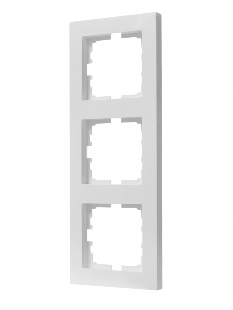 Рамка тримісна Lezard Vesna вертикальна білий 742-0200-153