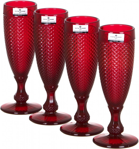 Набор бокалов для шампанского Bicos Cinza красный 190 мл 4 шт. 49000089 Vista Alegre