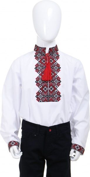 Вышиванка для мальчиков Сварга Добрыня р.134-140 красно-черный 