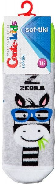 Шкарпетки дитячі Conte-Kids CK SOF-TIKI (з відворотом) 6С-19СП р.18 сірий із салатовим 