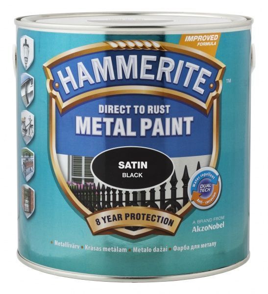 Емаль алкідна Hammerite чорний напівмат 0,25л