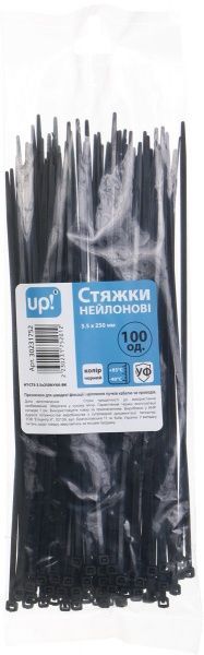 Стяжка кабельная UP! (Underprice) 3.5х200 мм 100 шт. черный 
