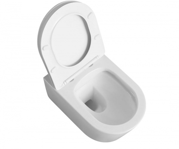 Унитаз подвесной ScandiSPA RAN Rimless с дюропластовым сиденьем Soft-Close Slim 53.5x36x36 см