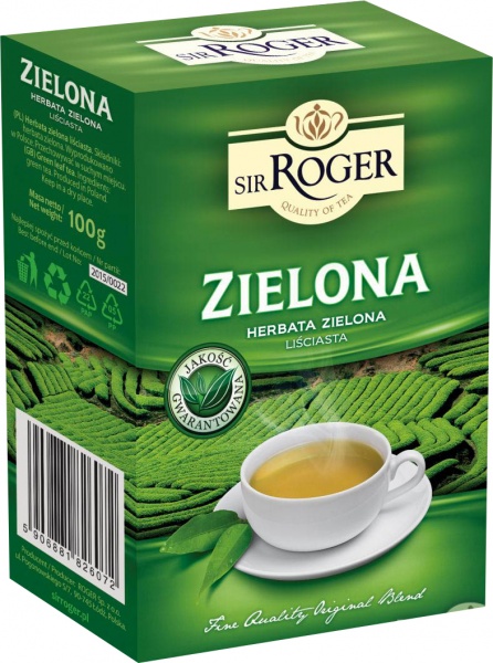 Чай зеленый Sir Roger Зеленолистовой 100 г 
