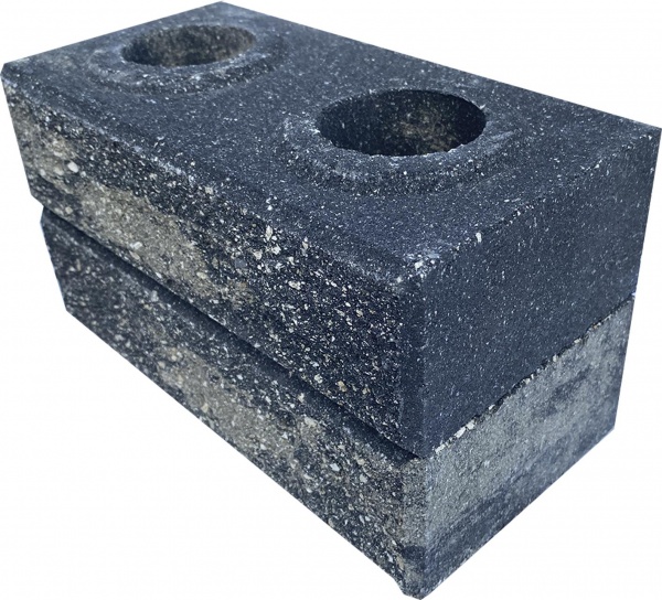 Кирпич гиперпрессованный LEGO-FASAD колотый серо-черный