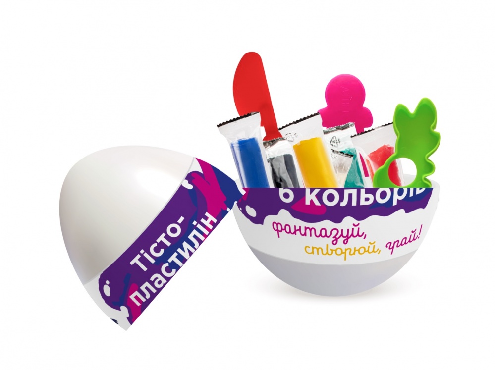 Набор для лепки DGT-ART тесто-пластилин 6 цветов в яйце TY4466