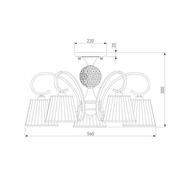 Люстра потолочная Strotskis Tessa 5x40 Вт E14 хром 60088/5 