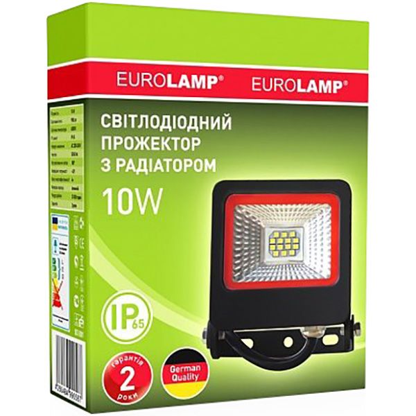 Прожектор Eurolamp 6500 K SMD 10 Вт IP65 черный LED-FL-10(black) 