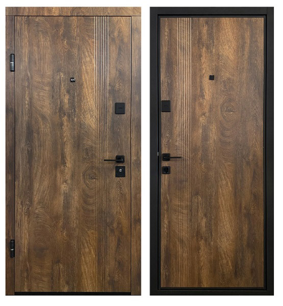 Двері вхідні Міністерство дверей Сучасна чорний муар 2050x860 мм ліві