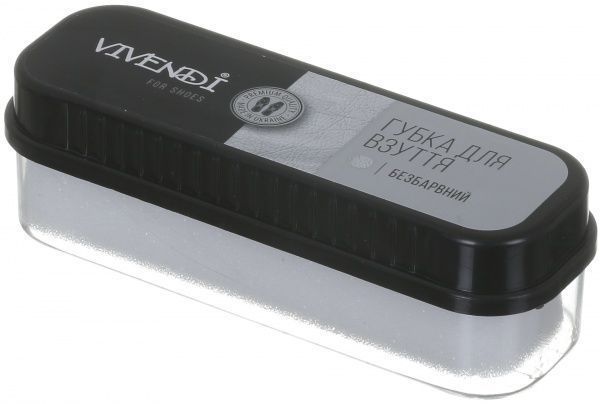 Губка-блеск для кожи Vivendi для ухода за кожаной обувью 120х40х40 мм бесцветный