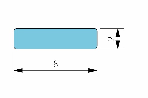 Полоса Braz Line 8х2,0 мм анодированное серебро