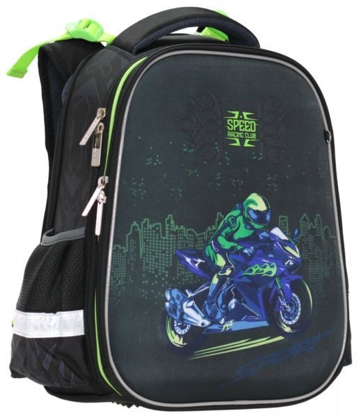 Рюкзак каркасный CLASS SchoolCase Motobike 2 отделения 2116C